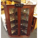 GEORGIAN MAHOGANY GLAZED CORNER CABINET