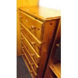 MODERN PINE CHEST OF 5 DRAWERS