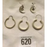 TWO PAIRS OF SILVER EARRINGS