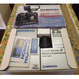 CHINNON CAMERA OUTFIT WITH LENSE, FLASH GUN ETC