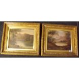 PAIR OF GILT FRAME OILS SIGNED CECIL WILLIAMS?