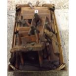 CARTON OF VINTAGE WOODEN MOULDING PLANES