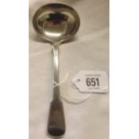 A GEORGE III SILVER CRESTED SAUCE LADLE - LONDON 1815