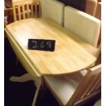PINE DROP FLAP KITCHEN TABLE & 2 CHAIRS