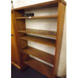 SET OF OAK BOOKSHELVES WITH ADJUSTABLE SHELVING