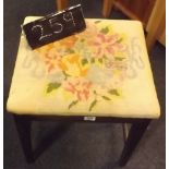 WOODEN PIANO STOOL WITH EMBROIDERED TOP