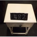 SMALL WHITE PAINTED TABLE WITH DRAWER