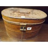TIN HAT BOX WITH HINGED TOP