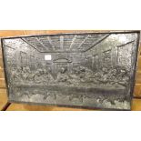 CAST IRON FIRE BACK DEPICTING THE LAST SUPPER