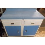 BLUE & WHITE ALUMINIUM RETRO KITCHEN CABINET BY THE MANUFACTURER – PAUL