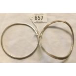 TWO SILVER BANGLES