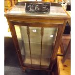 OLDER STYLE BOW FRONTED DISPLAY CABINET