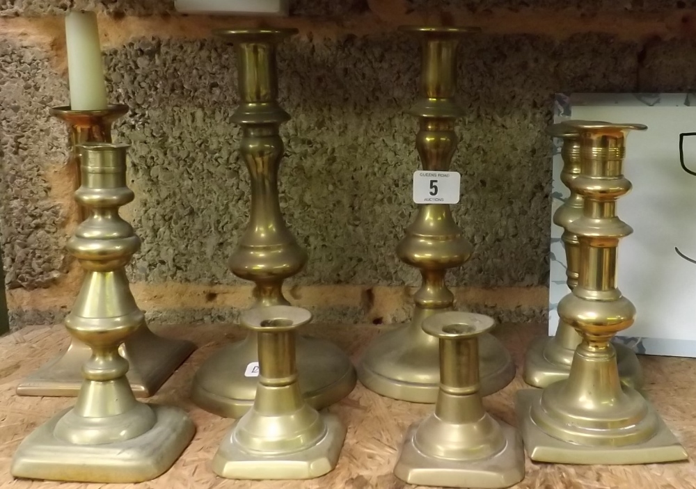 QTY OF BRASS CANDLE STICKS