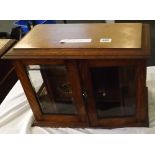 VICTORIAN SMOKERS CABINET 15'' WIDE WITH GLAZED BEVELLED EDGE DOORS & SIDE PANELS