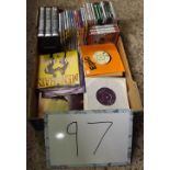 CARTON OF RECORDS, CASSETTES & VHS TAPES