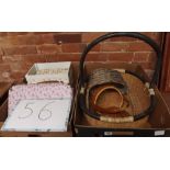 TWO CARTONS BASKET & DECORATIVE SUITCASES