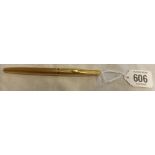 GOLD PLATED WATERMAN INK PEN WITH 18CT NIB