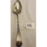 A LONDON SILVER TABLE SPOON 1800