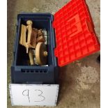 PLASTIC STORAGE STEP STOOL AND CONTENTS