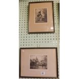 PAIR OF SIGNED ETCHINGS