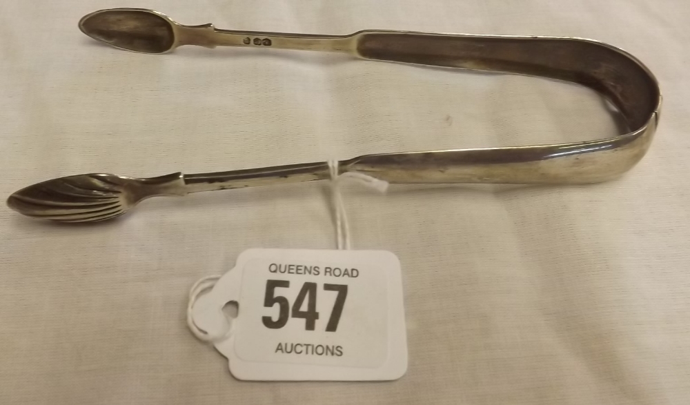 A GEORGIAN EDINBURGH SILVER PAIR OF SUGAR TONGS