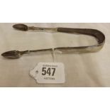 A GEORGIAN EDINBURGH SILVER PAIR OF SUGAR TONGS