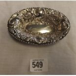 A LATE VICTORIAN SILVER OVAL DISH - B'HAM 1900