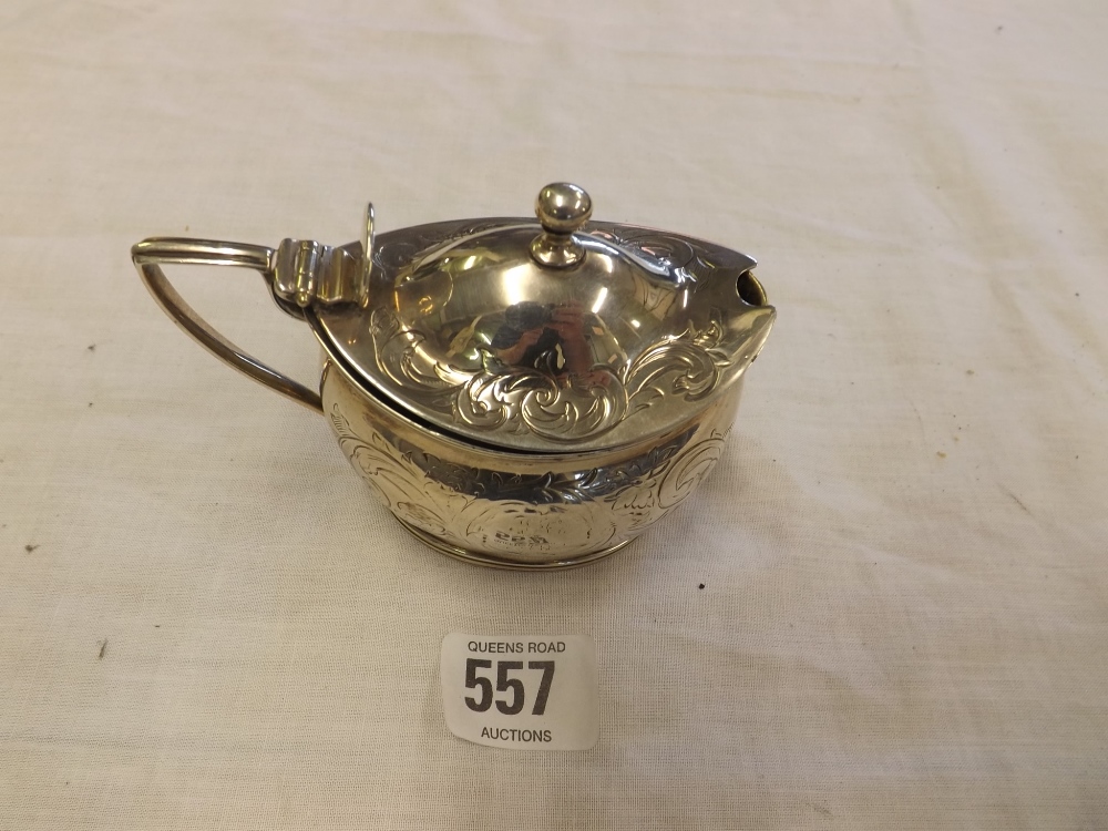 A GEORGE III OVAL MUSTARD POT (MO LINER) - LONDON 1801 - Image 2 of 2