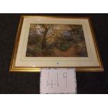 WOODLAND VIEW WITH RIVER BEYOND, WATERCOLOUR SIGNED R DAVIDSON