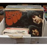 CARTON OF LP RECORDS & SINGLE RECORDS