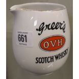 GREERS OVH SCOTCH WHISKY WATER JUG BY SHELLEY