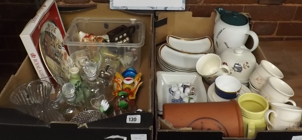 TWO CARTONS OF GLASSWARE AND CHINAWARE