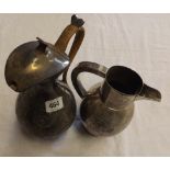 TWO PLATED BULBOUS WATER JUGS