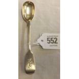 A VICTORIAN EXETER SILVER EGG SPOON 1859 BY J.W. & J.W.