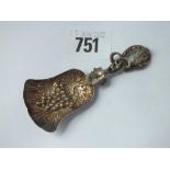 Victorian caddy spoon with vine decoration - B'ham by Hill & Thompson