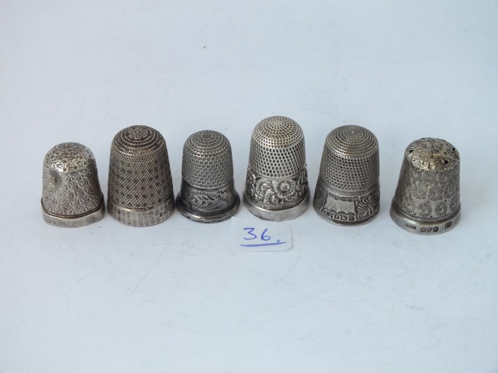 Six assorted thimbles - Image 2 of 2