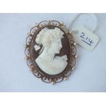 9ct gold /pearl mounted cameo - 15.8gms