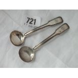 Pair of Victorian salt spoons - B'ham 1846 by Y&W