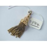 Large Victorian tassel pendant - part gold - 10.4gms