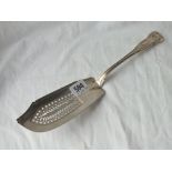 Georgian Kings pattern fish slice with pierced blade - London 1832 by WK - 167gms