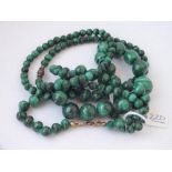 Two strings of malachite necklaces