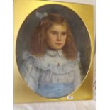 C WYNNE ELLIS 1905 Portrait of young lady painted oval 18"x17" - signed and dated