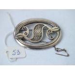 Ola Gorie large silver beastie brooch - 20.5gms