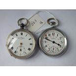 Gents silver pocket watch by SAMUEL EDGCUMBE of PLYMOUTH with seconds dial with a metal cased pocket