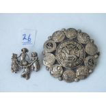 Metal Kelt brooch & one other