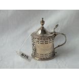 Adams style pierced mustard pot with urn finial - London 1784 by IS