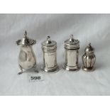 Four various cruet castors - 135gms net