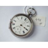 Silver pocket watch by Fattorini (damaged dial)