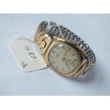 9ct cased gents AVIA watch with seconds dial