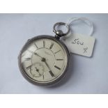 Large gents silver pocket watch by PRESTON & Co BOLTON with seconds sweep